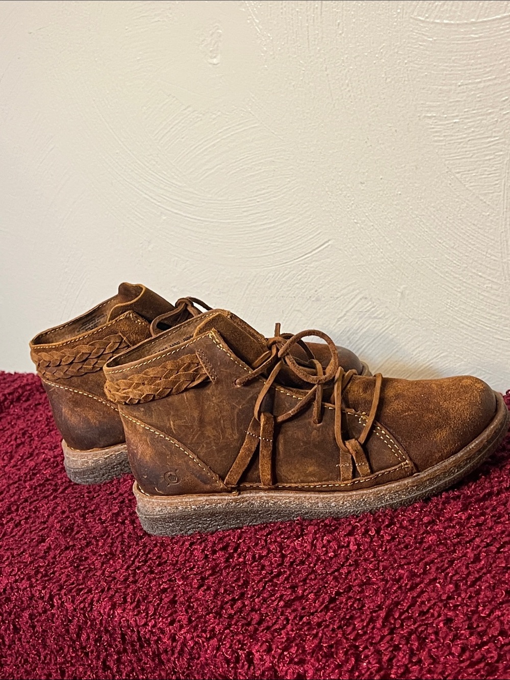 BORN Temple II Distressed Brown Ankle Boot Size 8.5